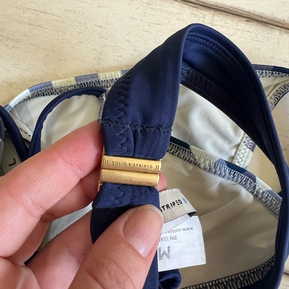 Solid & Striped The Morgan Bikini Top Navy Gingham - Picture 9 of 9